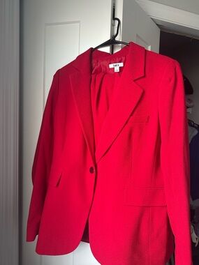 Bar III Bright Red Single-Button Women's Blazer two piece set